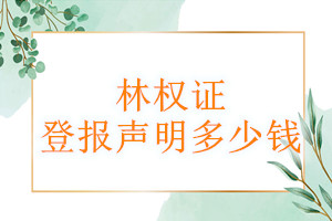 林權(quán)證登報(bào)掛失多少錢(qián)