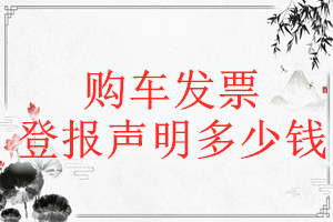 購車發(fā)票登報掛失多少錢