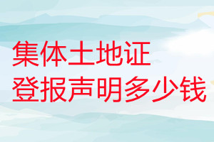 集體土地證登報掛失多少錢