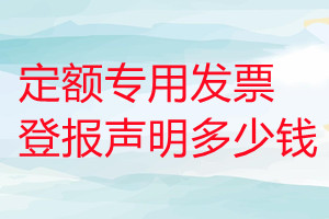 定額專用發票登報掛失多少錢