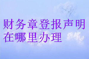 財務章登報聲明在哪里辦理