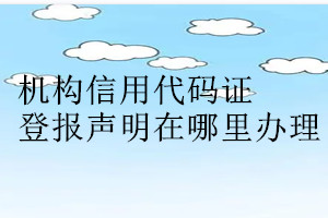 機構(gòu)信用代碼證登報聲明在哪里辦理
