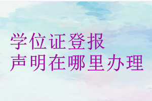 學位證登報聲明在哪里辦理