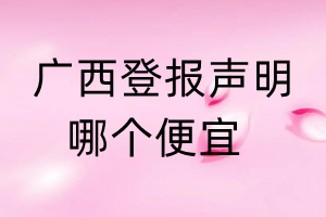 廣西登報聲明哪個便宜